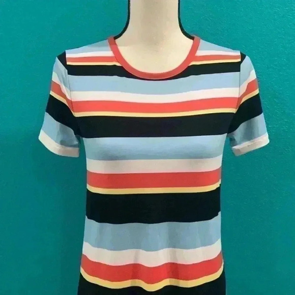 Michael Michael kors striped color blocked t shirt shift dress in size small - Picture 2 of 5